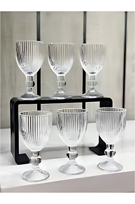 6'LI ÇİZGİLİ KAHVE YANI BARDAK