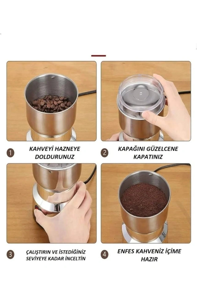4 BIÇAKLI KAHVE-BAHARAT ÖĞÜTÜCÜ