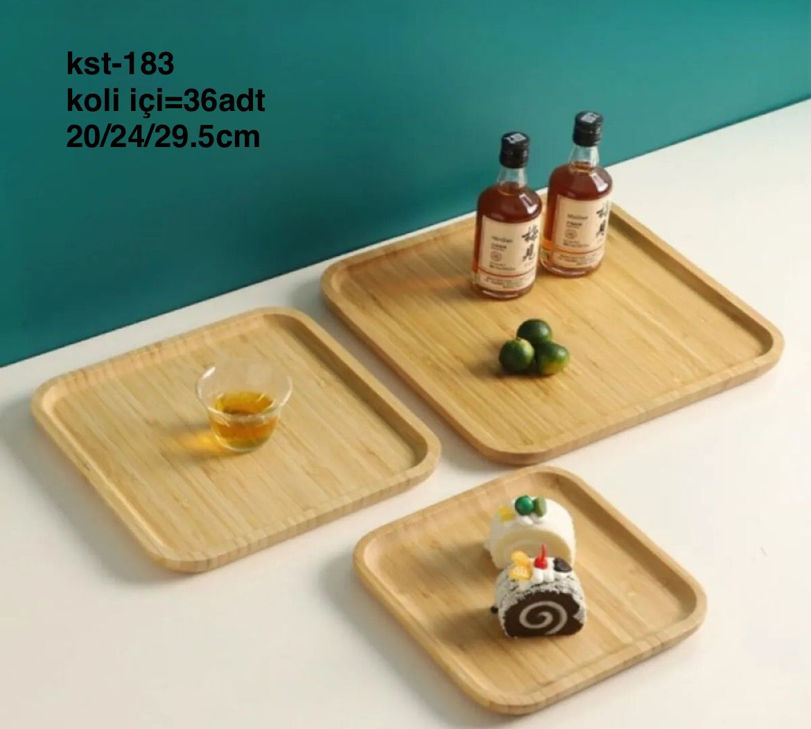 3 lü ahşap sunumluk